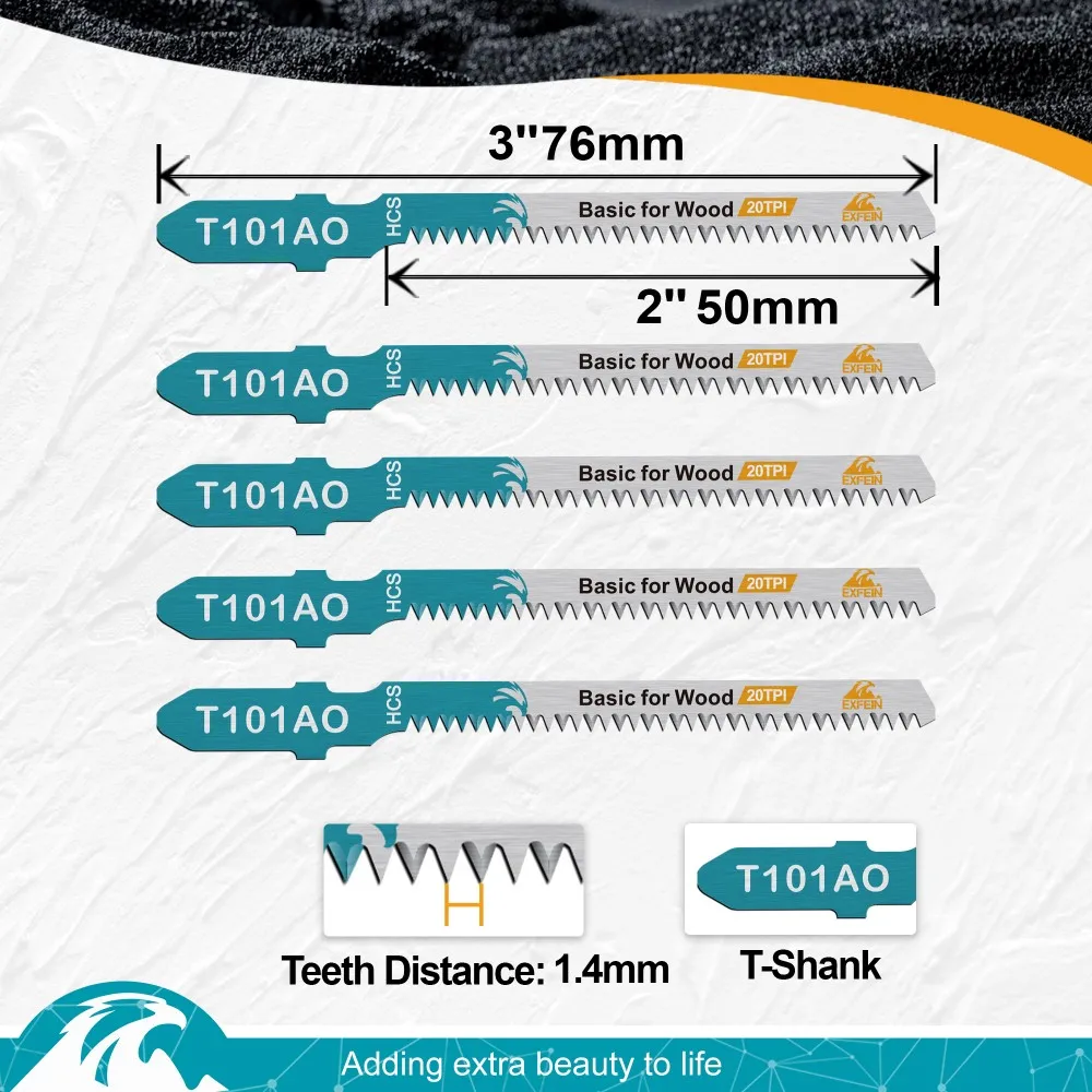Набор полотен для лобзика, 5 шт., HSS, сменные полотна для лобзика с Т-образным хвостовиком для резки дерева, пластика и металла
