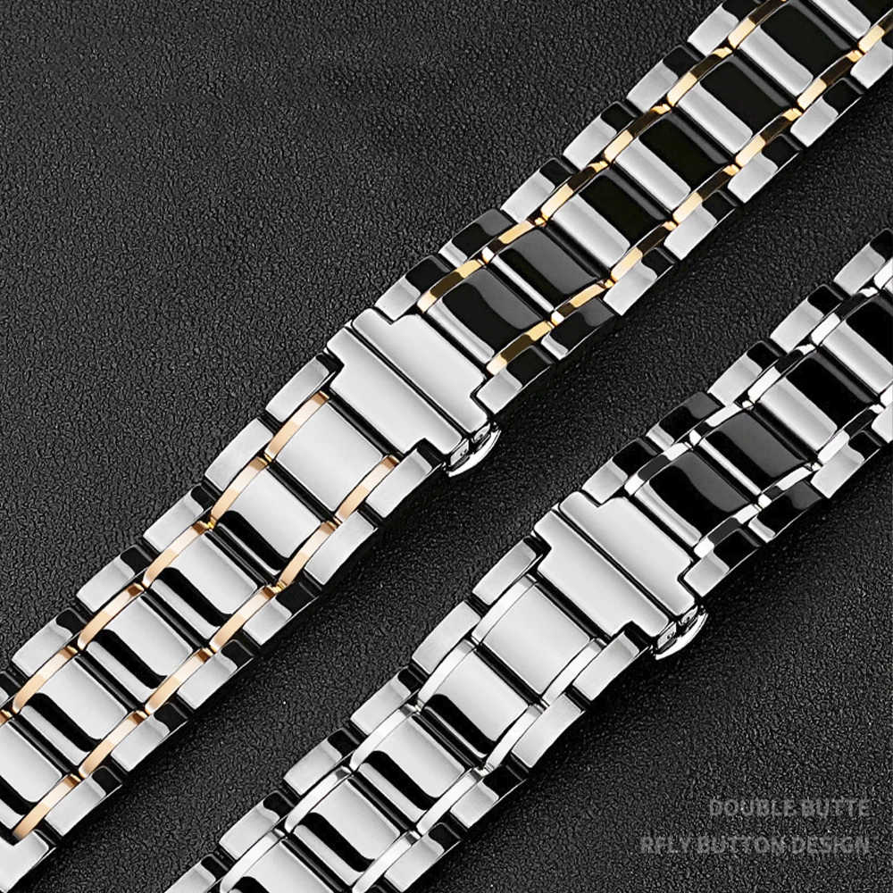 Ceramic Strap for Apple Watch Band 45mm 41mm 44mm 40mm 42mm Metal Stainless Steel Butterfly Buckle for iWatch 87654SE Ultra 49mm