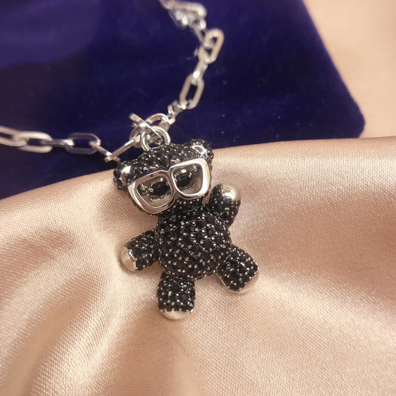 PANDOO Мода 925 серебро оригинальные аксессуары милый ребенок глазурь плюшевый