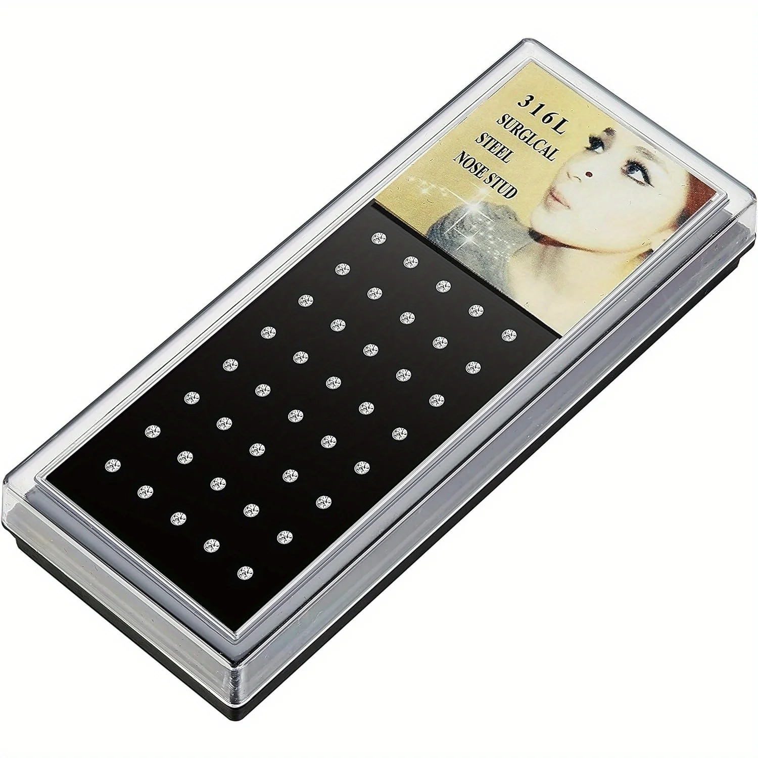 Серьги-гвоздики из нержавеющей стали для пирсинга носа 22 г 60 шт