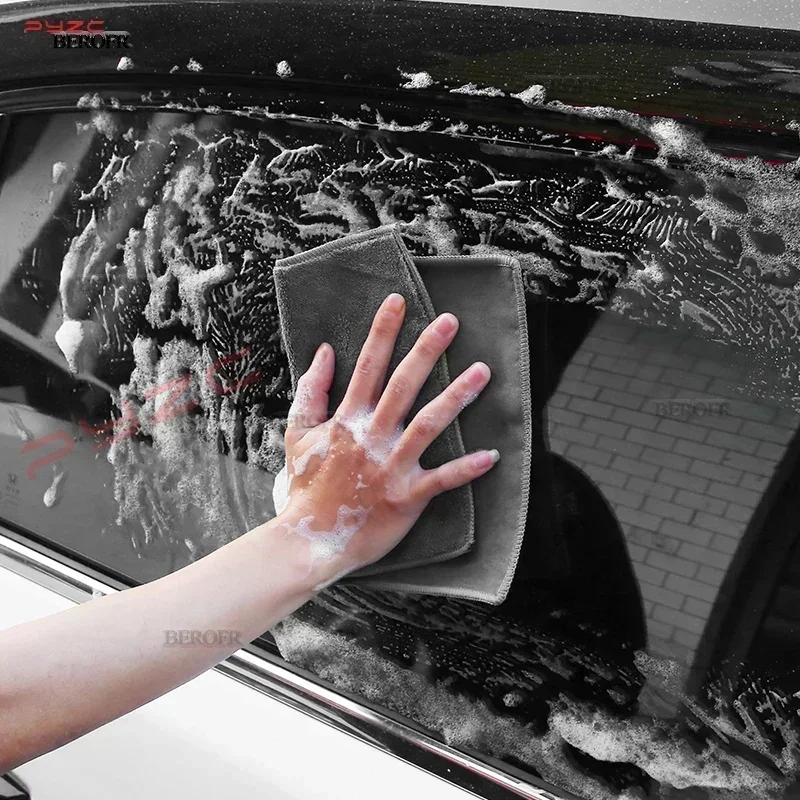 Фото Микрофибровое полотенце для мытья автомобиля MG HS, мягкое чистящее полотенце для авто, эффективное впитывание воды и быстрое высыхание №4