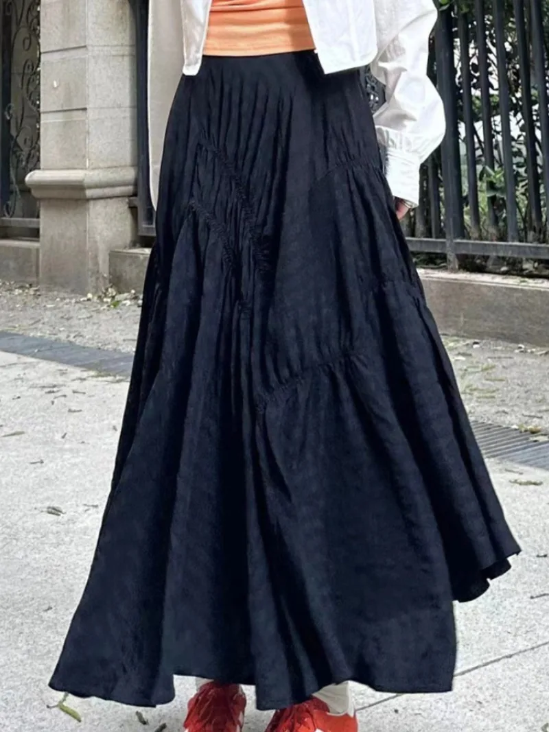 Женская Юбка-миди в клетку универсальная простая повседневная трапециевидная