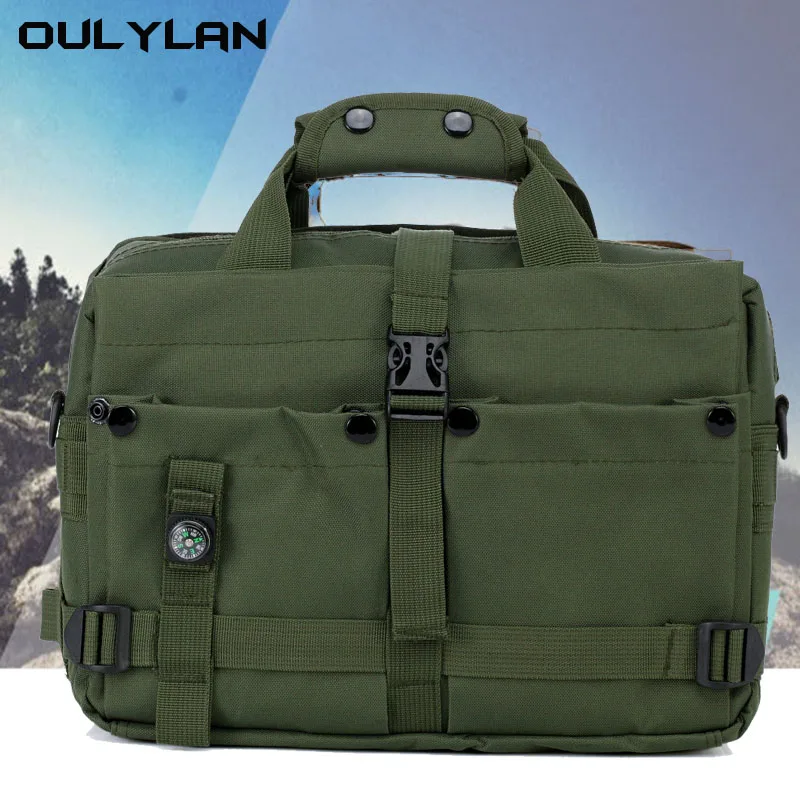

Travel Outdoor Camouflage Outdoor Military Fan Handbag Tactical Shoulder Bag Camera Photography Laptop Travel Bag with Compass
