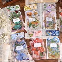 8 styles 15pcslot vintage botanical stickers literary aesthetic flower hand account diy decorative stationery stickers