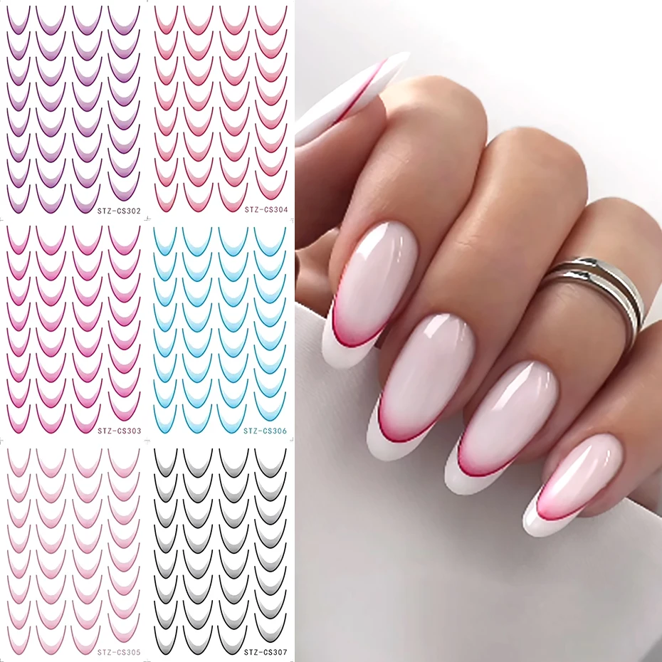Наклейки для дизайна ногтей с градиентными цветами