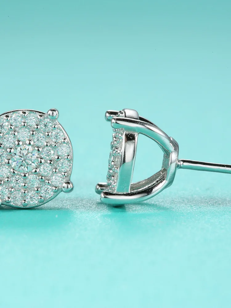 Серьги-гвоздики Iced Out в стиле хип-хоп с завинчивающейся спинкой стерлинговое