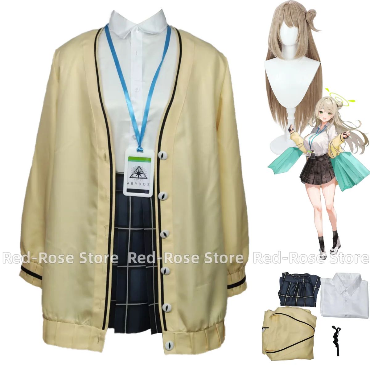Костюм для косплея из аниме Голубой архив Izayoi Nonomi парик пальто JK Униформа