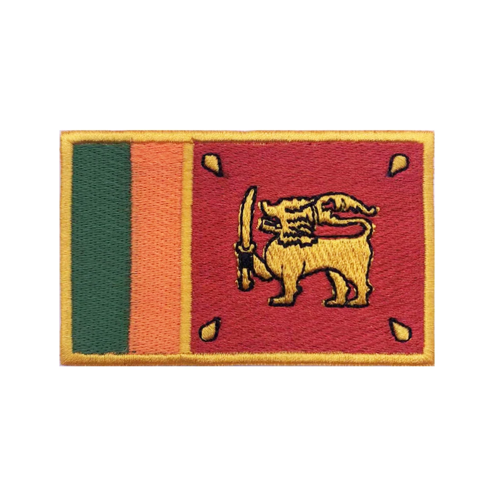 

Sri Lanka flag Patches Armband Embroidered Patch Hook & Loop Iron On Embroidery Badge Military Stripe