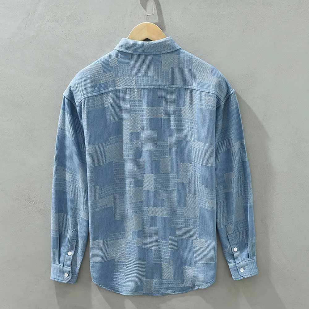 Quality Spring Autumn Men Denim Shirt Soft Cotton Slim Fit Jeans Cowboy Streetwear Mens Long Sleeve Shirts