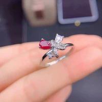 meibapj pigeon blood red natural ruby gemstone fashion flower ring for women real 925 sterling silver fine jewelry
