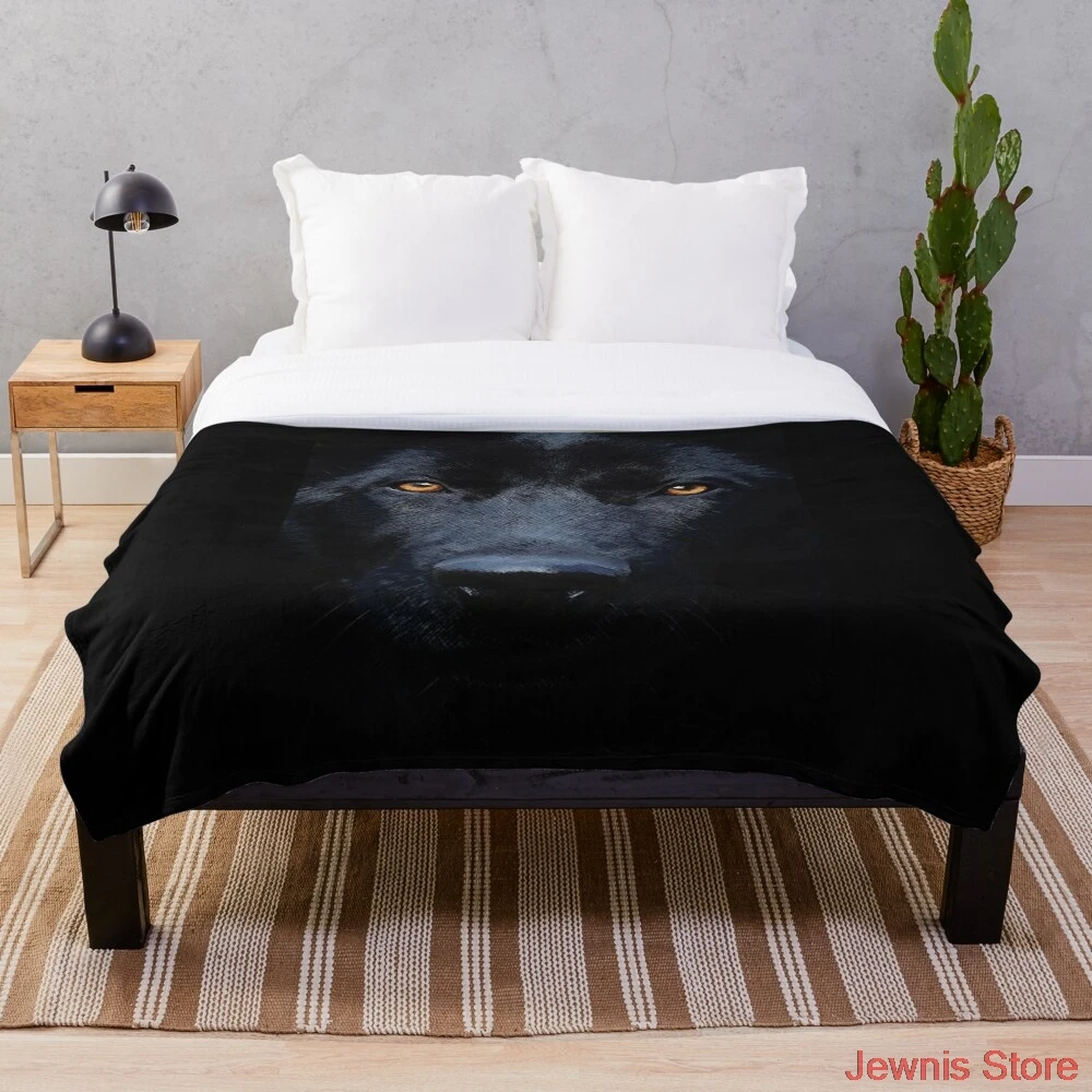 

Black German Shepherd Throw Blanket Printing Soft Blanket Throw On Home/Sofa/Bedding Portable Adult Travel Cover Blanket