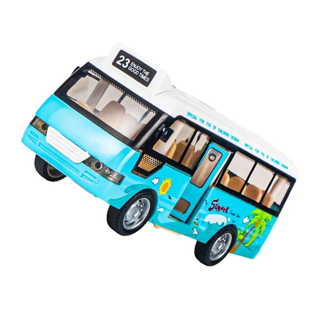 

Bus Toy Car Compact Models Plastic Kids Educational Toys Children Funny Sound Light Simulation