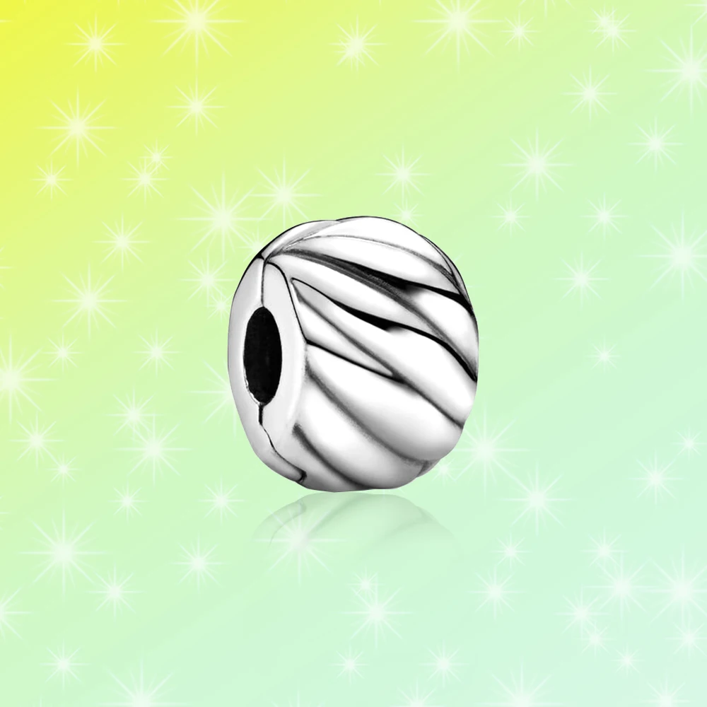 

Polished Feathered Clip Charm 925 Silver Banquet Jewelry Fit Pandora Luxury DIY Necklace Bracelet for Woman Gift