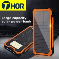 For All Phone Iphone Huawei Xiaomi Huge Capacity Solar Power Bank 80000mAh Dual-USB Waterproof Solar Power Bank Battery Charger