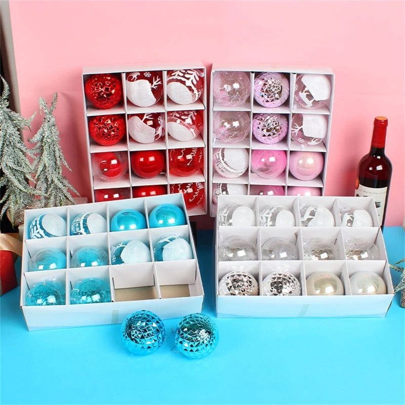 

12pcs Christmas Ball Ornaments Shatterproof Decorations Tree Decor Hanging Balls Dropshipping
