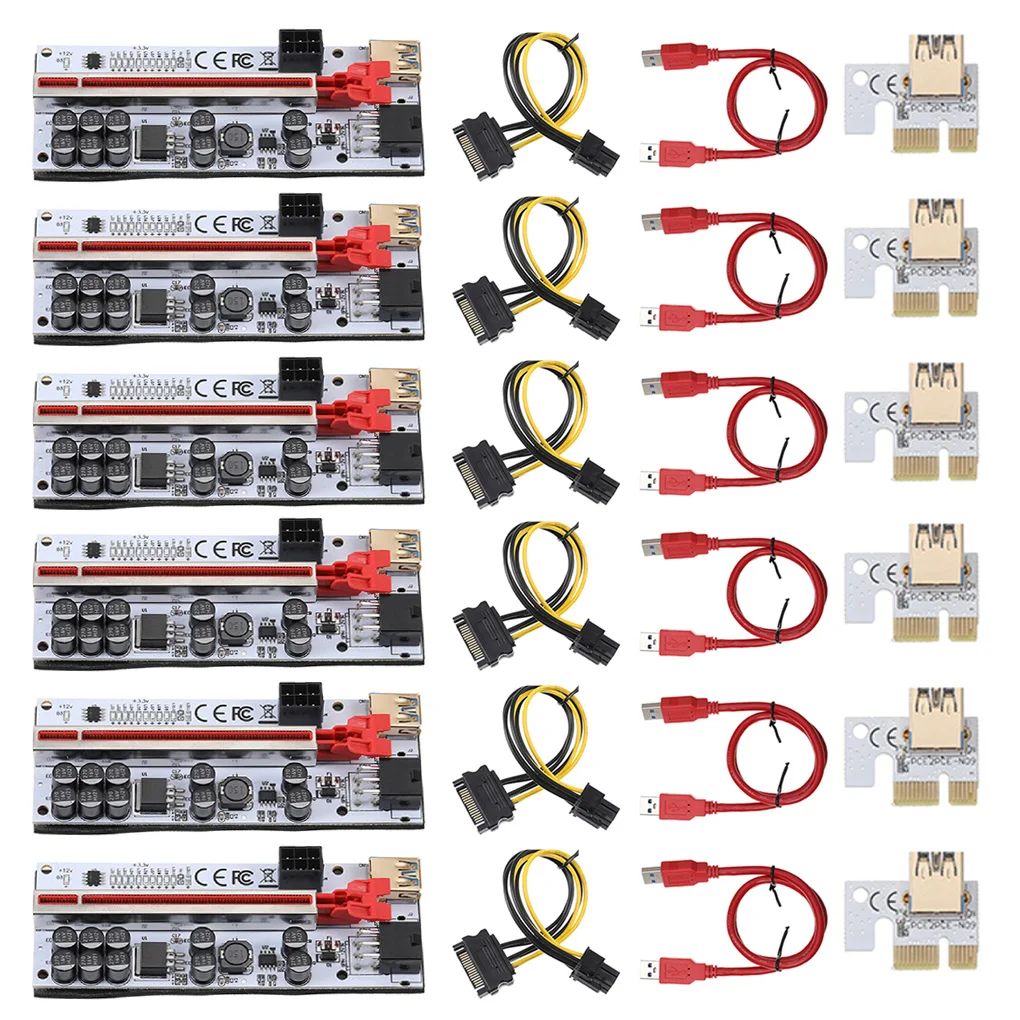 

1-6PC Riser VER 012MAX USB 3.0 PCI-E Riser VER012 Express Cable Express 1X to 16X Extender PCIe Adapter for GPU Graphics Card