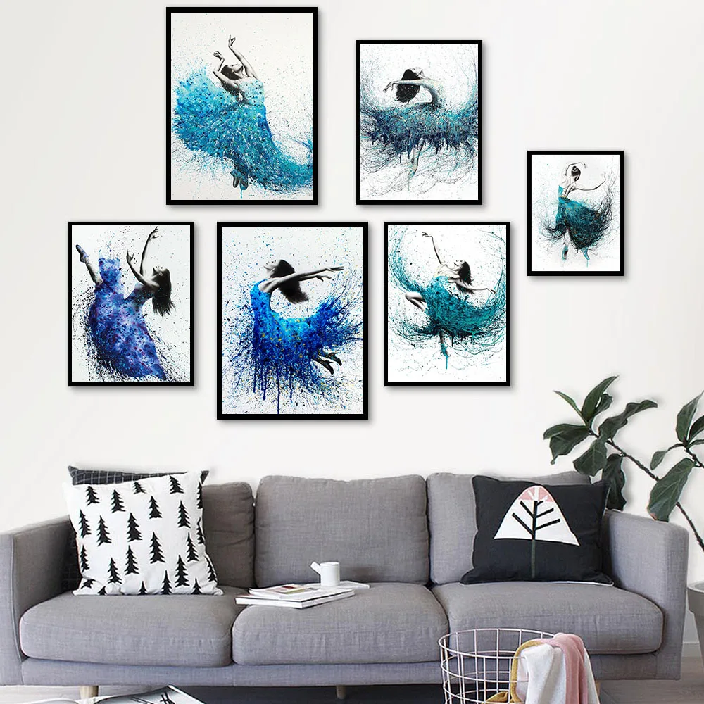 

Абстрактная синяя юбка с рисунком танцовщицы балета