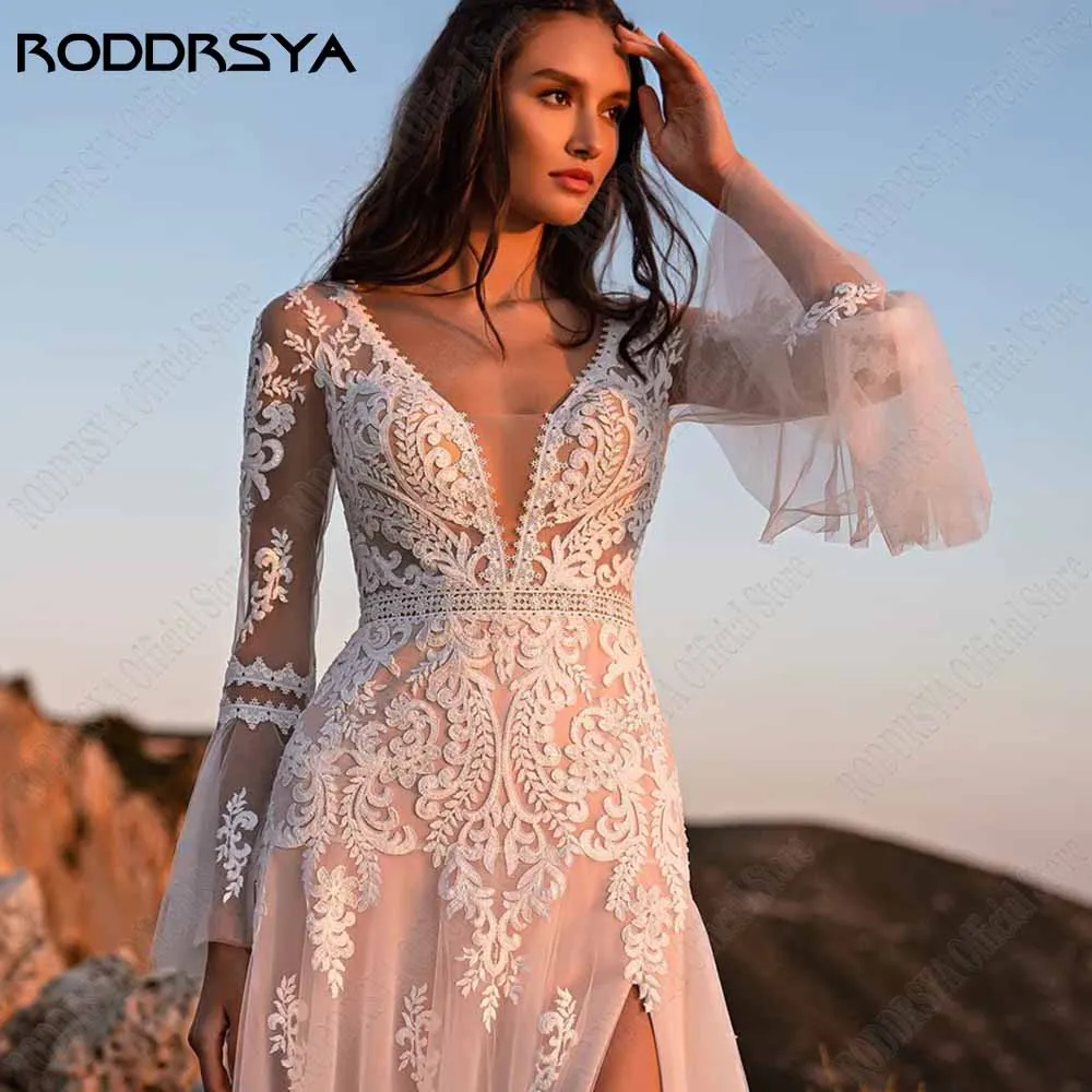 Рисунок 2 - RODDRSYA Пляж Свадебное платье с длинными рукавами