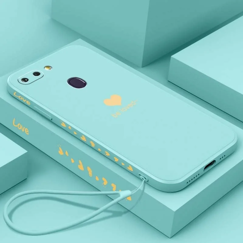 

HSYK for oppo a5s a7 a12 a3s a5 Phone case Liquid silicone protective sleeve with the same tether