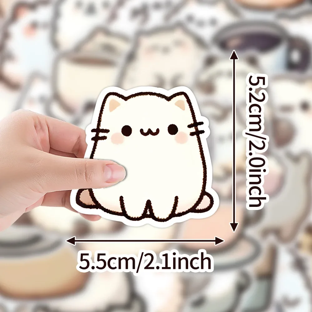 10/50 шт. наклейки в виде кофейного кота