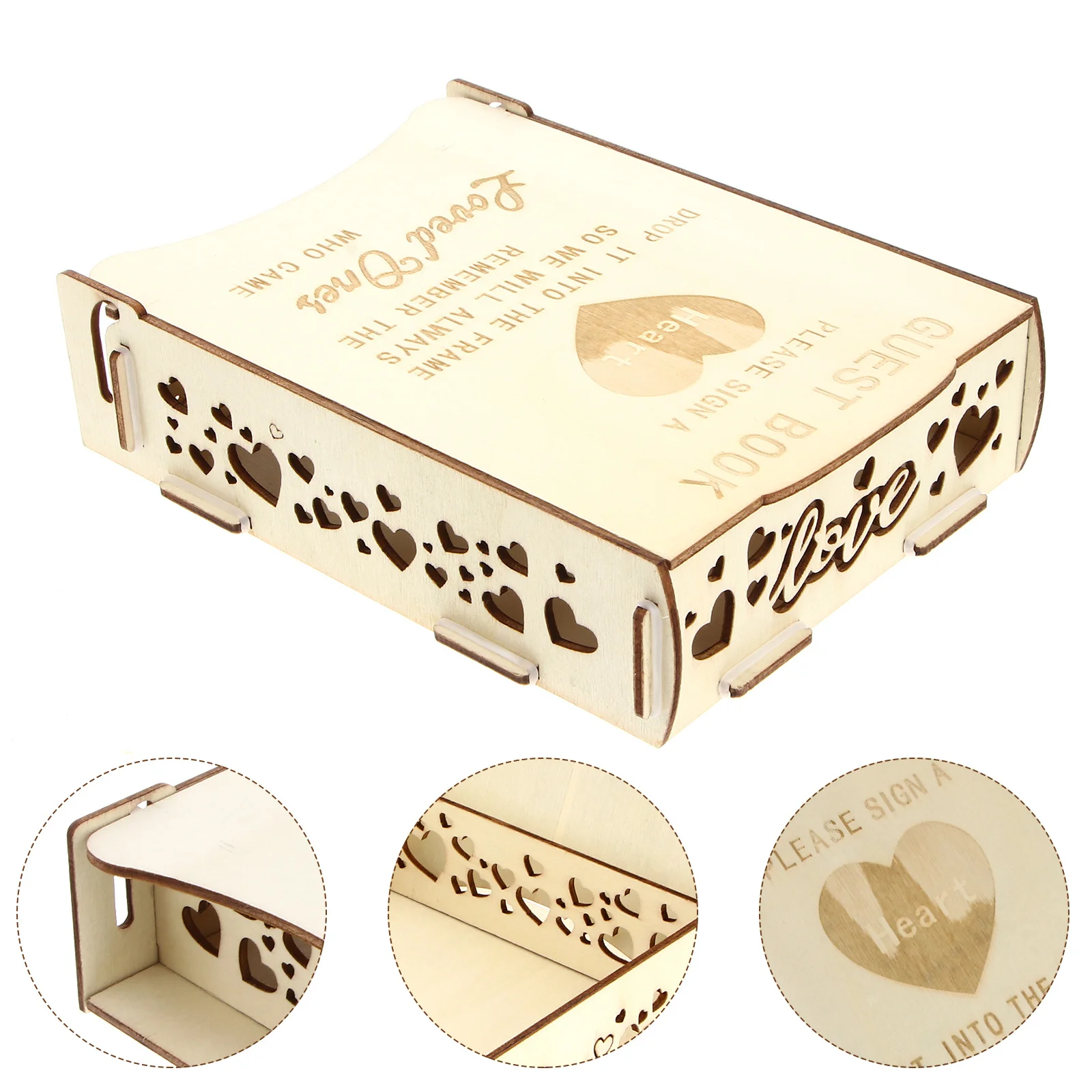 

Wedding Decor Heart Box Guest Book Guestbook Wood Wedding Gift Box Wooden Wedding Love Centerpieces Bride
