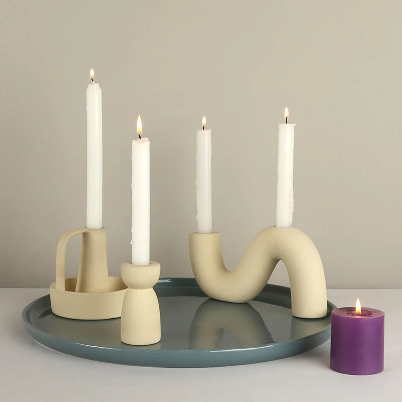 Ceramic Candlestick Home Decor Aromatherapy Candles Wedding 