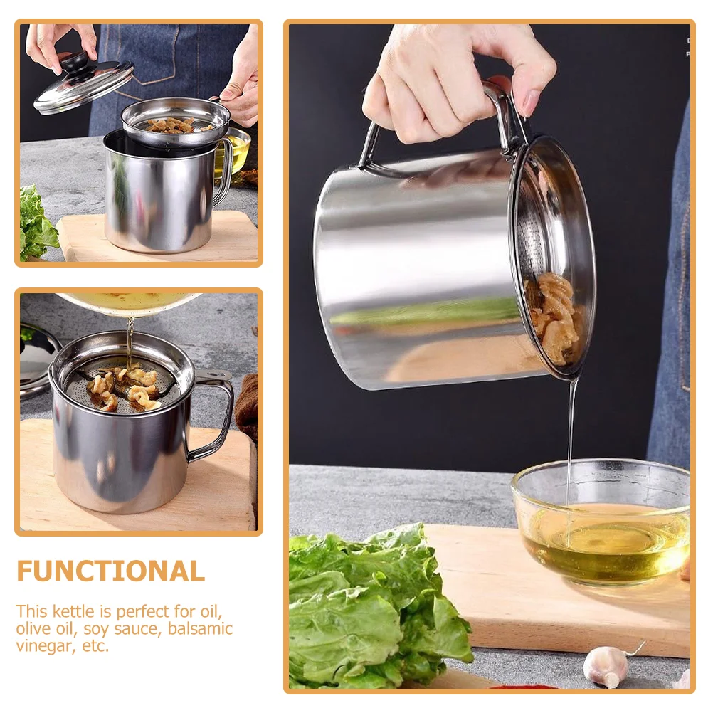 Сепаратор бульев масла фильтр-кастрюля из нержавеющей стали оливковый бекон