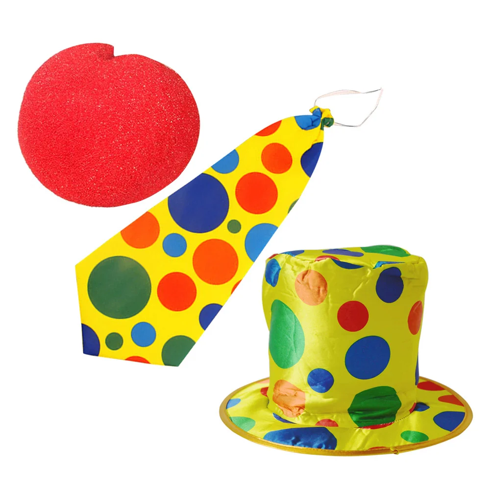 

Clown Costume Nose Cosplay Hataccessories Neck Set Circus Collar Tie Party Headbandnecktie Gaiter Supplies Cap Jumbo Reindeer