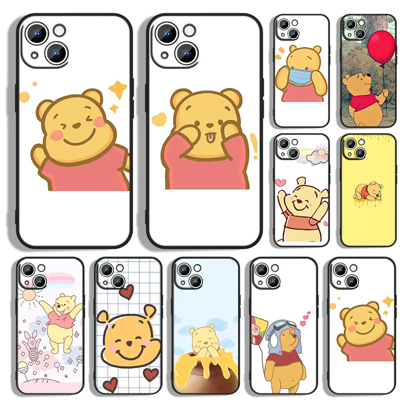 

Beautiful winnie the pooh Phone Case For Apple iPhone 14 13 12 11 XS XR X 8 7 6 6S 5 5S SE Pro Max Plus mini Black Cover