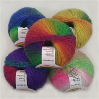 5pcs 50gball of wool rainbow yarn long dyed hand woven wool yarn shawl coat wool scarf hat line wool wool yarn knitting