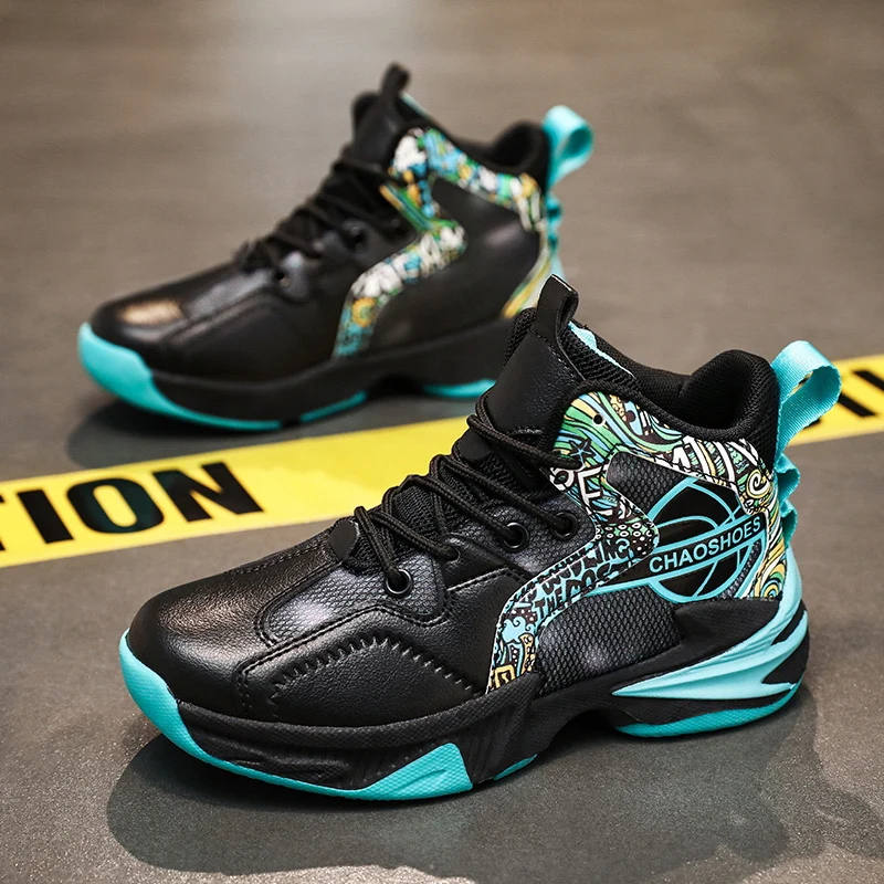 Size 31-40 Leather Kids Basketball Shoes Spring Children's Fashion Sports Shoes Non-slip Kids Sneakers Child Boys Tenis Shoes