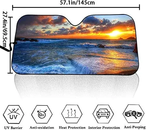 ELEQIN Woman Eye with Long Eyelashes Front Windshield Shade Makeup Pink Glitters Eyeshadows Print Accordion Folding Auto Sunshad