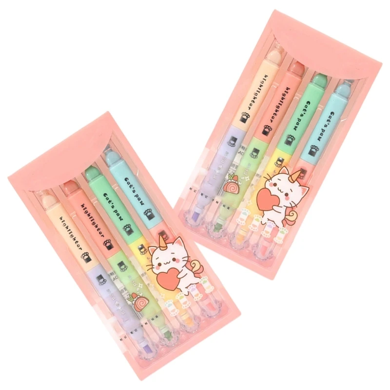 DXAB 8 шт. флуоресцентный цветной маркер с двойной головкой быстросохнущий для