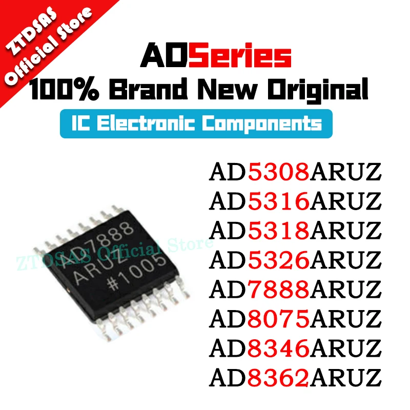 5PCS AD5308ARUZ AD5316ARUZ AD5318ARUZ AD5326ARUZ AD7888ARUZ AD8075ARUZ AD8346ARUZ AD8362ARUZ IC Chip TSSOP-16