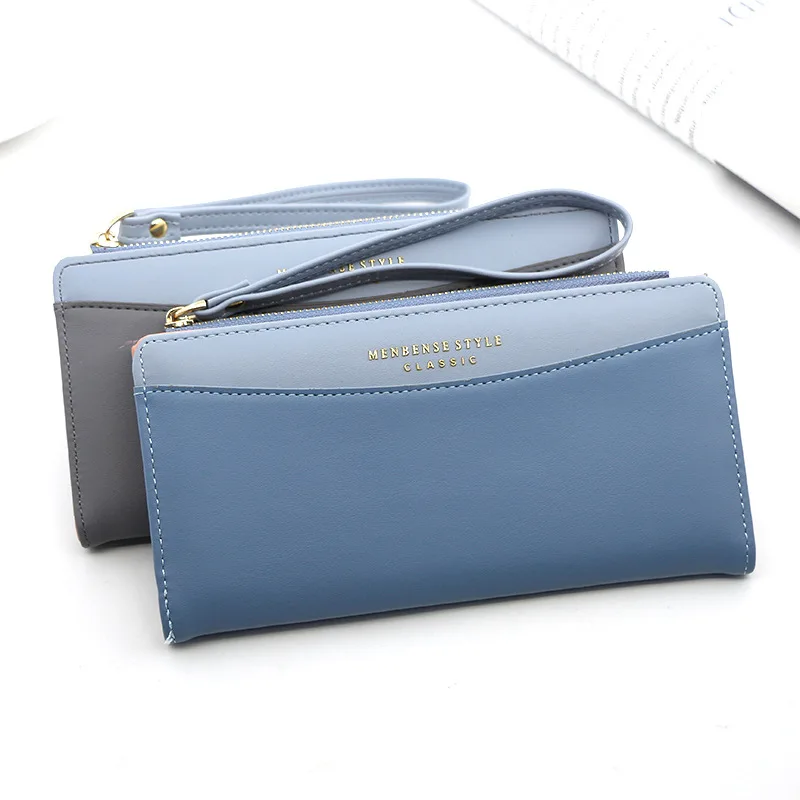 New Fashion Women's Long Zipper Buckle Handbag Wallet Wallet Wallet Pocket Card Bag