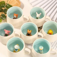 ceramic mark cup cute animal ceramic mugs cup with handle mark cup for office and home coffee milk tea breakfast cup novelty
