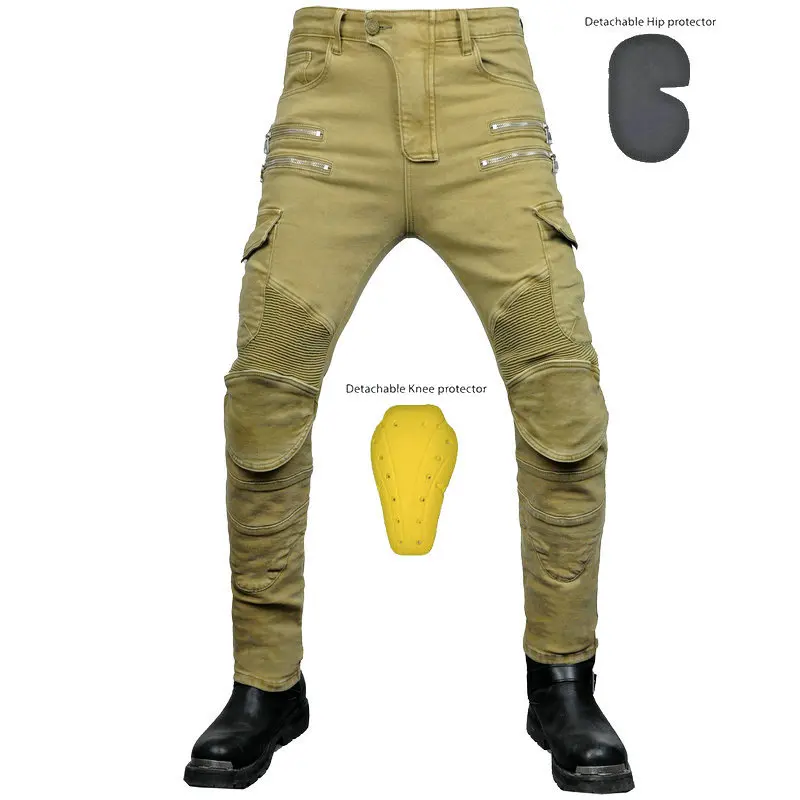 New Motorcycle Outdoor Riding Rider Camo Jeans for Men Equipment Protective Gear Road Racing Stretch Pants Multi-Color Optional