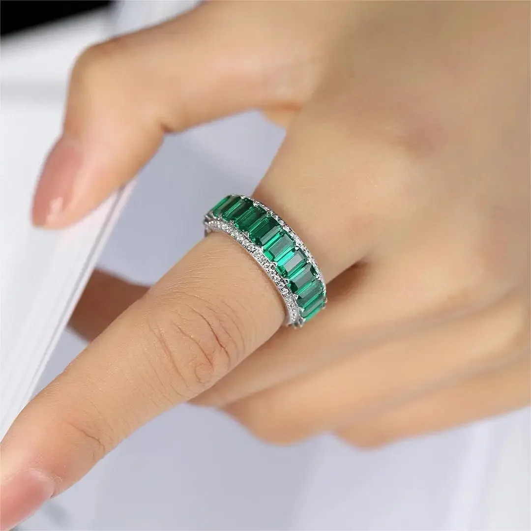 a klasyczny pierścionek Pirmiana S925 srebro 17 18 ct uprawiane szmaragdowe pierścionki dla kobiet które można dostosować tego samego z białego