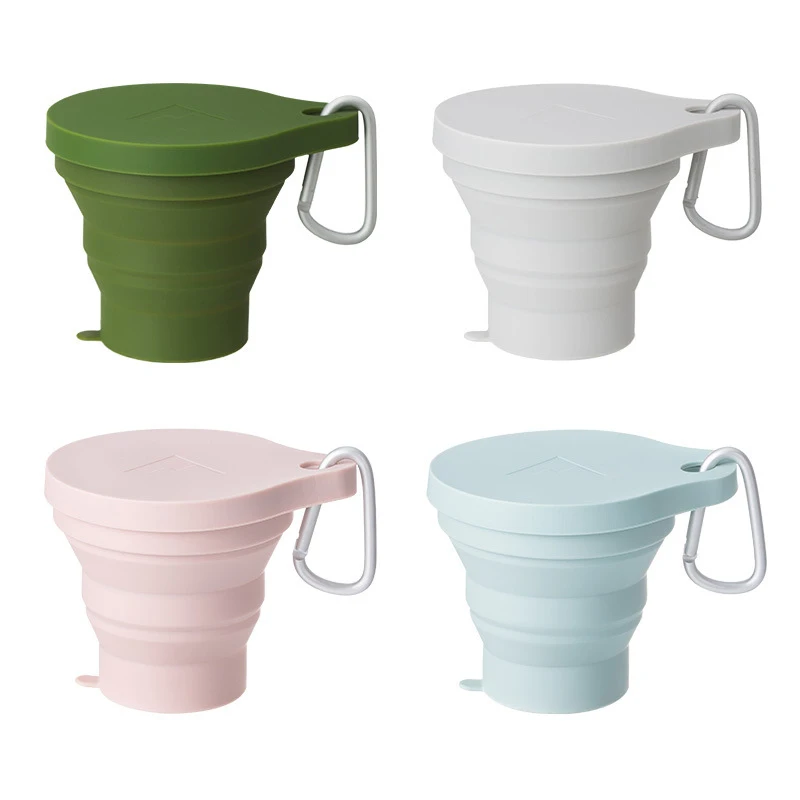 

1PC 150ML Folding Cup Retractable Cup Silicone Teacup Travel Telescopic Drinking Mug Coffee Telescopic Mug With Deck