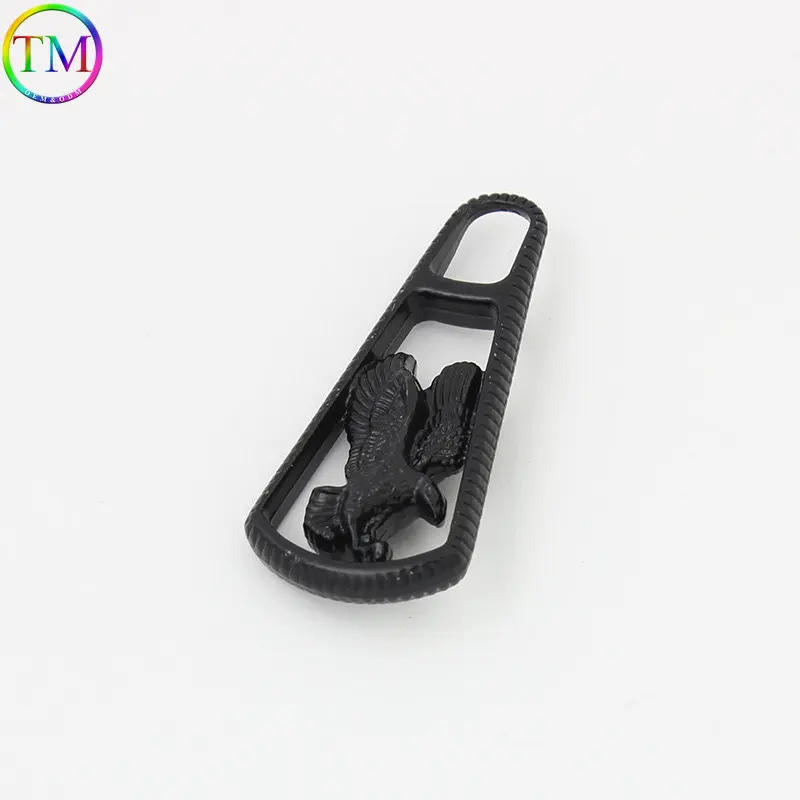 10-50 Pieces Matte Black Metal Zipper Slider Puller Zip Head Eagle Shape Replacement For Zipper Head For Diy Repair Accessories