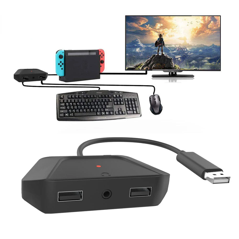 

Vogek Gaming Keyboard Mouse Converter For Ps3/ps4/xbox/switch Host Support Earphones Voice LED Game Adapter NS Accessories