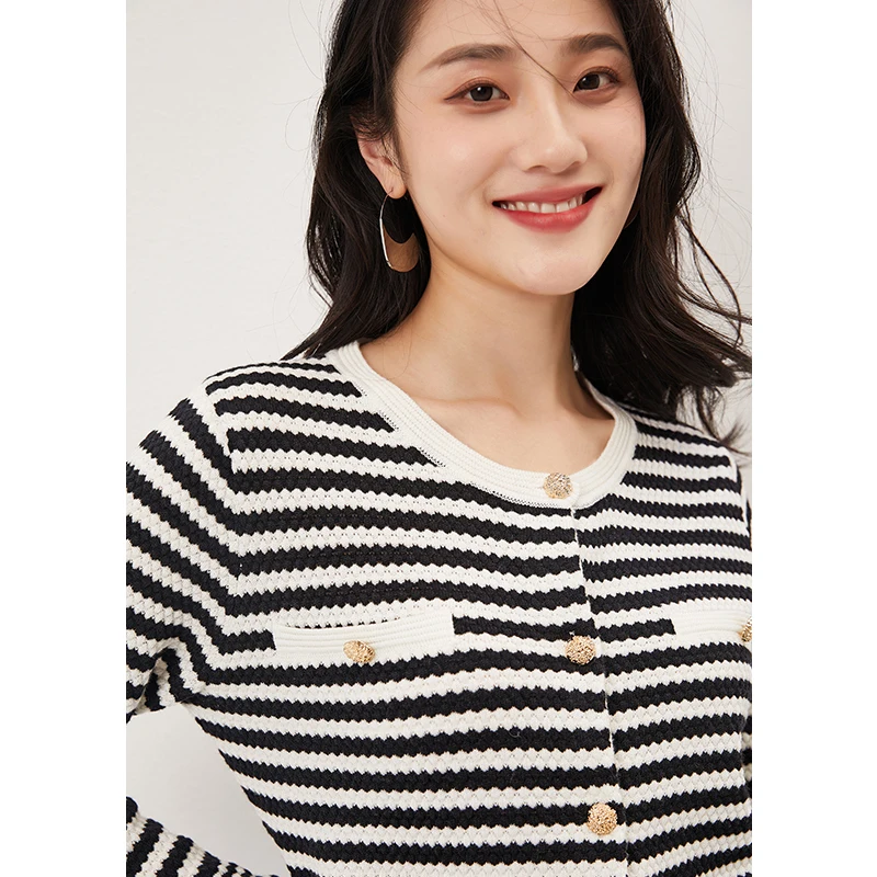 

High-quality Women Cardigan Wool Acrylic High Street Casaco Feminino Sweater Korean Fashion Knit Crop Top