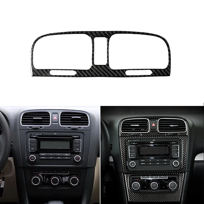 

For VW Golf 6 MK6 2010 2011 2012 2013 Car Carbon Fiber Interior Center Console Air Condition Air Outlet Vent Cover Trim