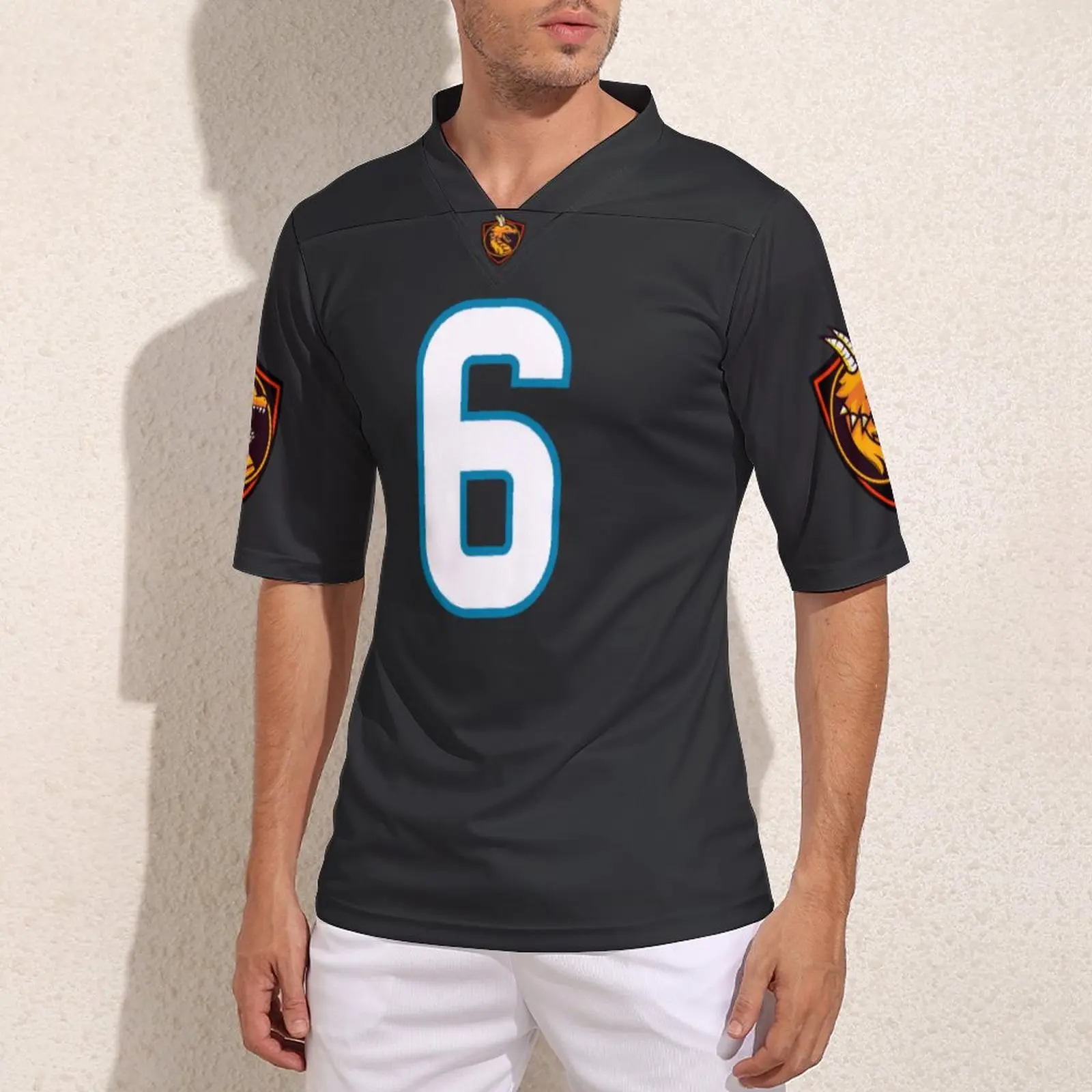 

Personalization Carolina No 6 Rugby Jersey College Retro Football Jerseys For Male Custom Made Rugby Shirt