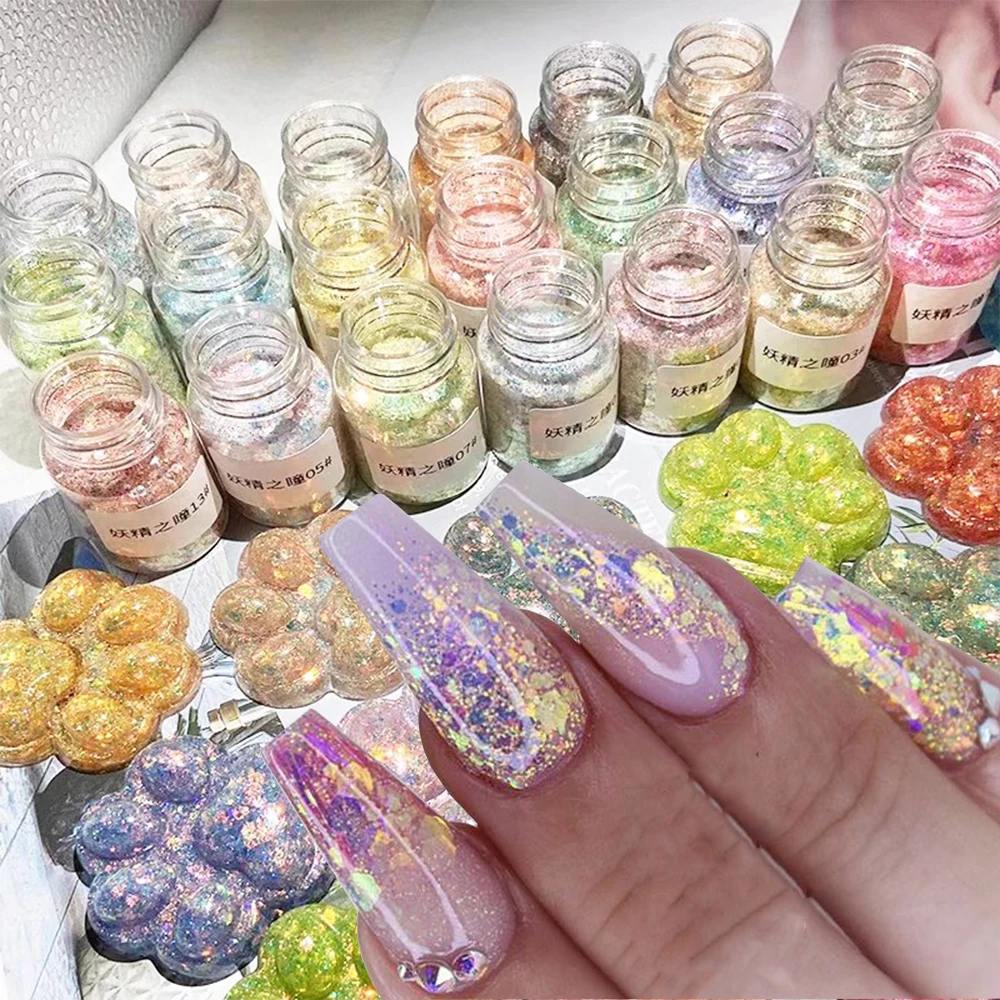 20 мл глаза русалки разноцветный смешанный шестигранный голографический порошок