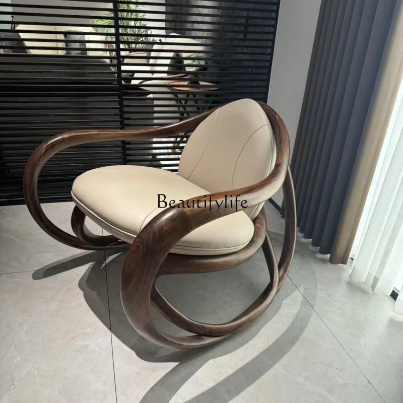 Балкон из массива дерева домашняя гостиная кожаный диван-кресло Napa для отдыха