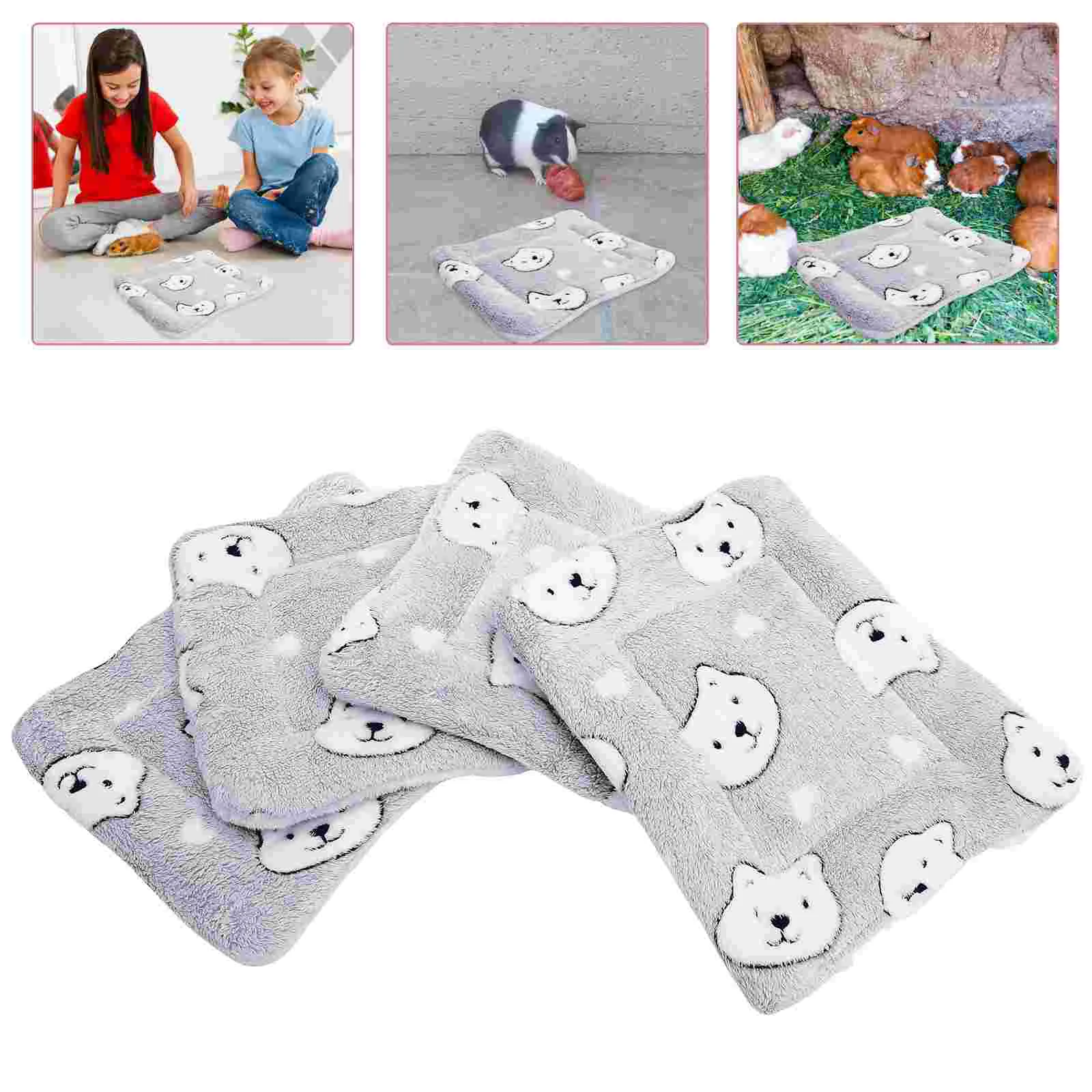 

4 Pcs Rat Cage Liners Guinea Blankets Sleeping Pad Towels Small Animal Hamster Pet Supplies Accessories