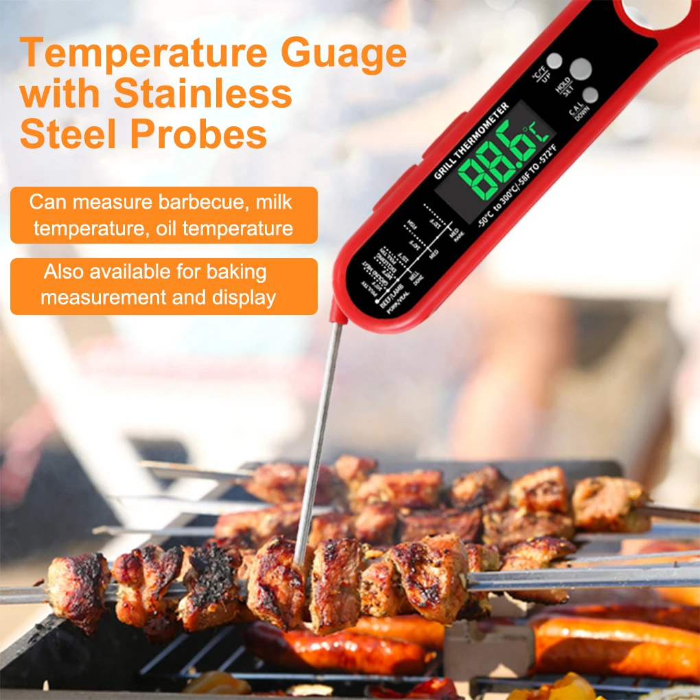 

Instant Read Meat Thermometer Best Waterproof Ultra Fast Digital Food Water Milk Thermometer for Outdoor Cooking BBQ and Kitchen