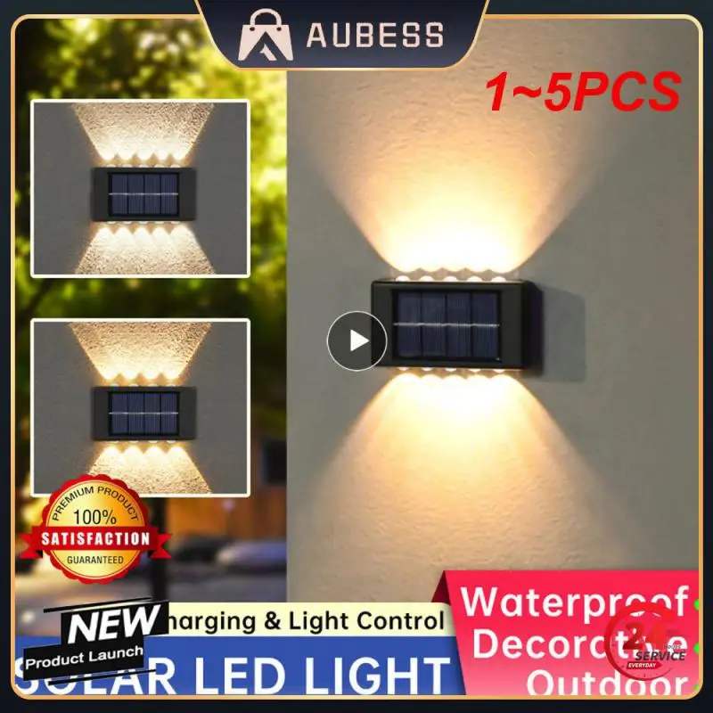 

1~5PCS LED Solar Wall Lamp Outdoor Waterproof Solar Powered Light UP and Down Illuminate Home Garden Porch Yard Decoration