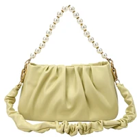 women messenger bags pu leather pouch handbag crossbody bag soft fashion luxury designer clutch lady ruched cloud shoulder bag